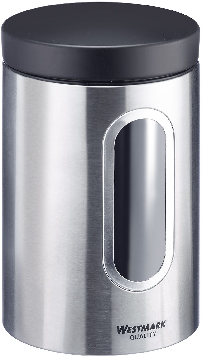 WESTMARK Vorratsdose Vorratsdose mit Fenster 1800 ml, Edelstahl, Silikon, (1-tlg), Edelstahl Vorratsbehälter für Kaffee, Mehl, Zucker etc.