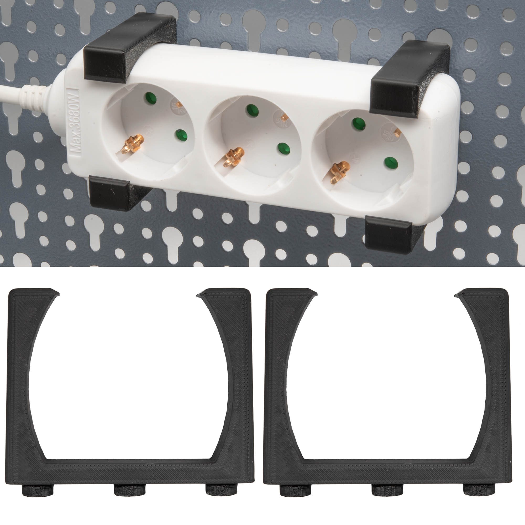 TSB Werk Werkzeughalter Halterung Steckdosenleiste für Küpper Lochwand, Steckdosen, Stromleiste, Halter