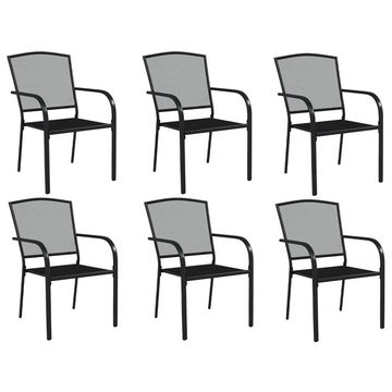 vidaXL Garten-Essgruppe 7-tlg Garten-Essgruppe Anthrazit Stahl 6 Personen Esstisch Stühle Sitz