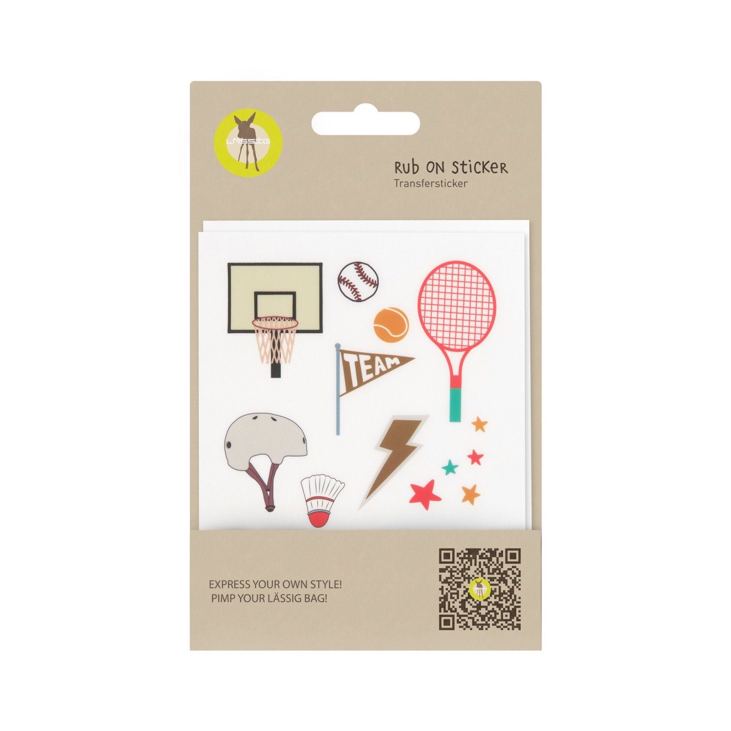 LÄSSIG Schulrucksack Lässig Transfer Sticker (3 Stk) - Rub on, Sport
