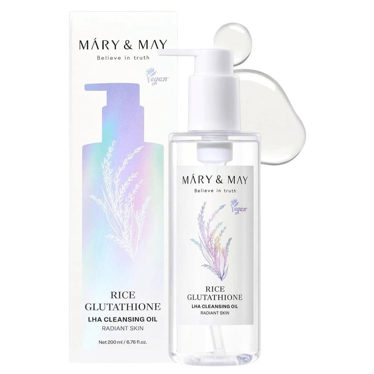 MARY & MAY Gesichts-Reinigungsöl Mary & May Reisglutathion LHA Reinigungsöl, 200 ml