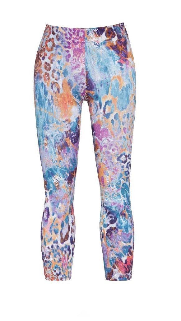 Bas Bleu Funktionsleggings farbenfroh, Caprileggings, 3/4 Hose für Fitness, Sport & Freizeit