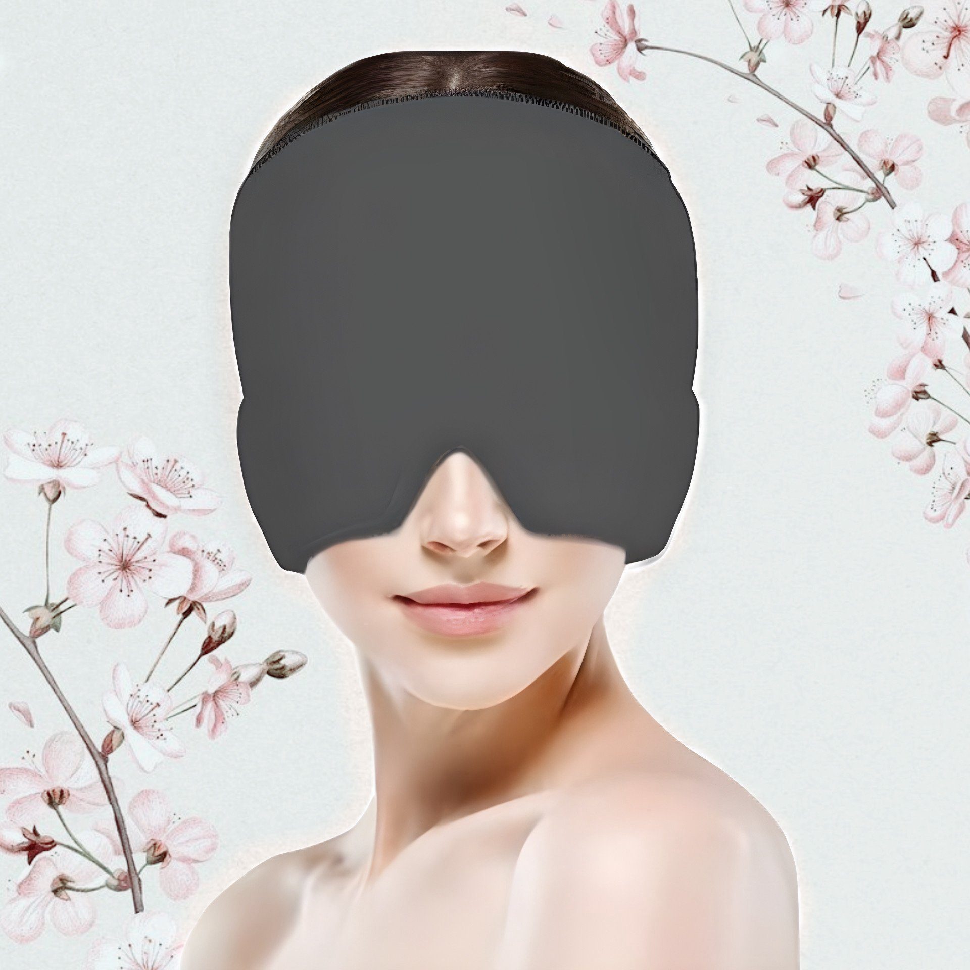 FEELVIT Schlafmaske Anti-Migräne Maske Relief Cap, Anti-Kopfschmerz, 1-tlg., Migräne Maske + Anleitung, Linderung und Entspannung mit Wärme-/Kältetherapie