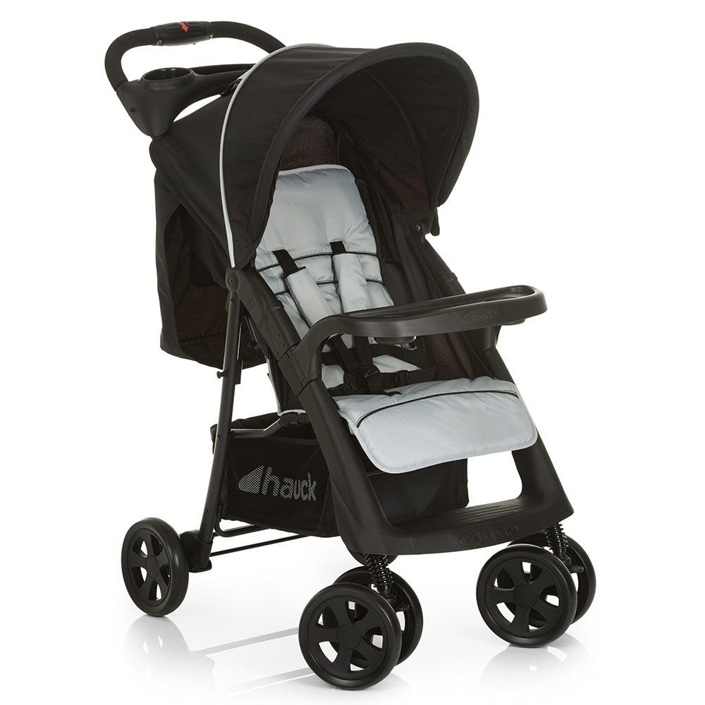 Hauck Kinder-Buggy Neo II - Caviar Silver, mit Liegeposition und Einhand-Faltmechanismus