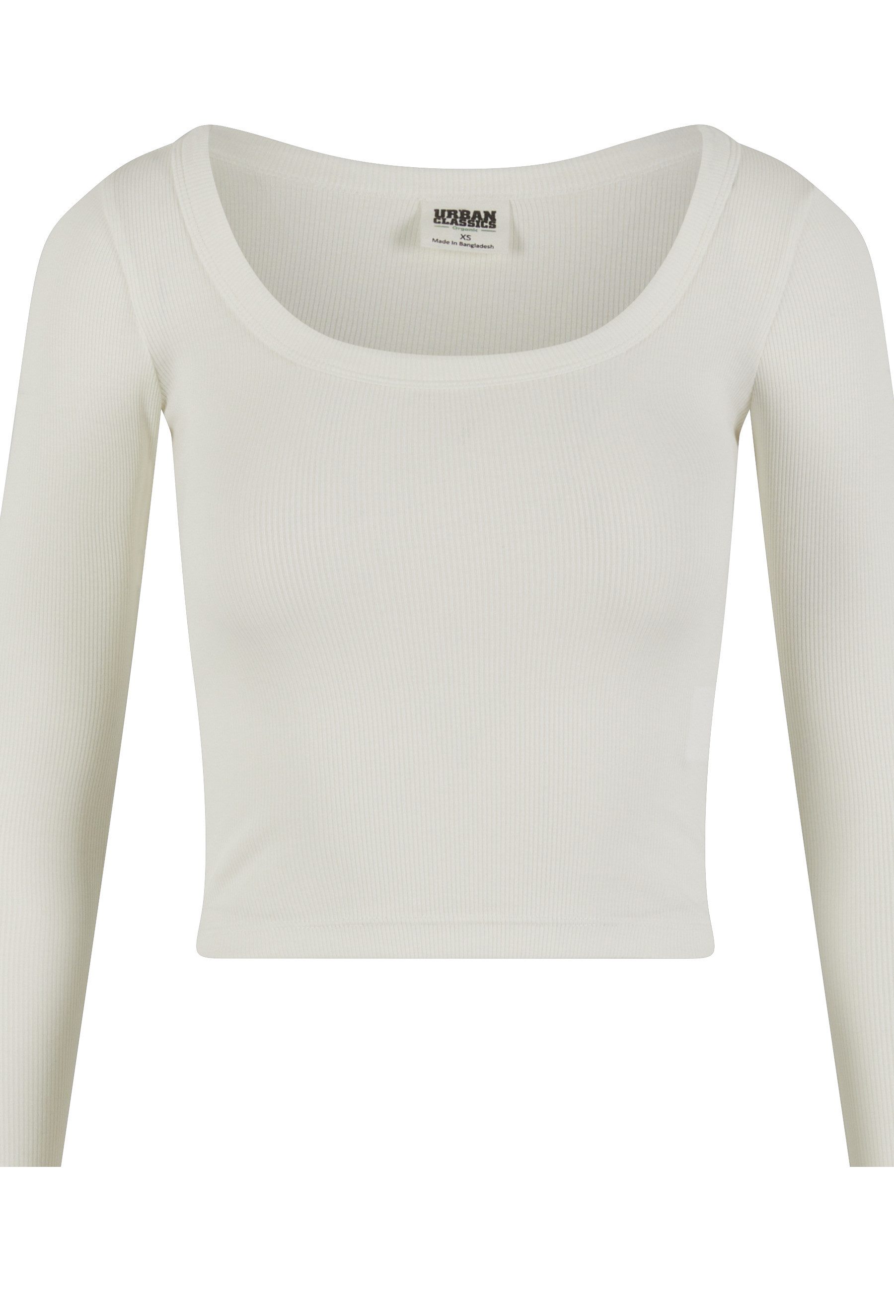 URBAN CLASSICS Longsleeve Urban Classics Ladies Rib Jersey Wide Neck Longsleeve (1-tlg)