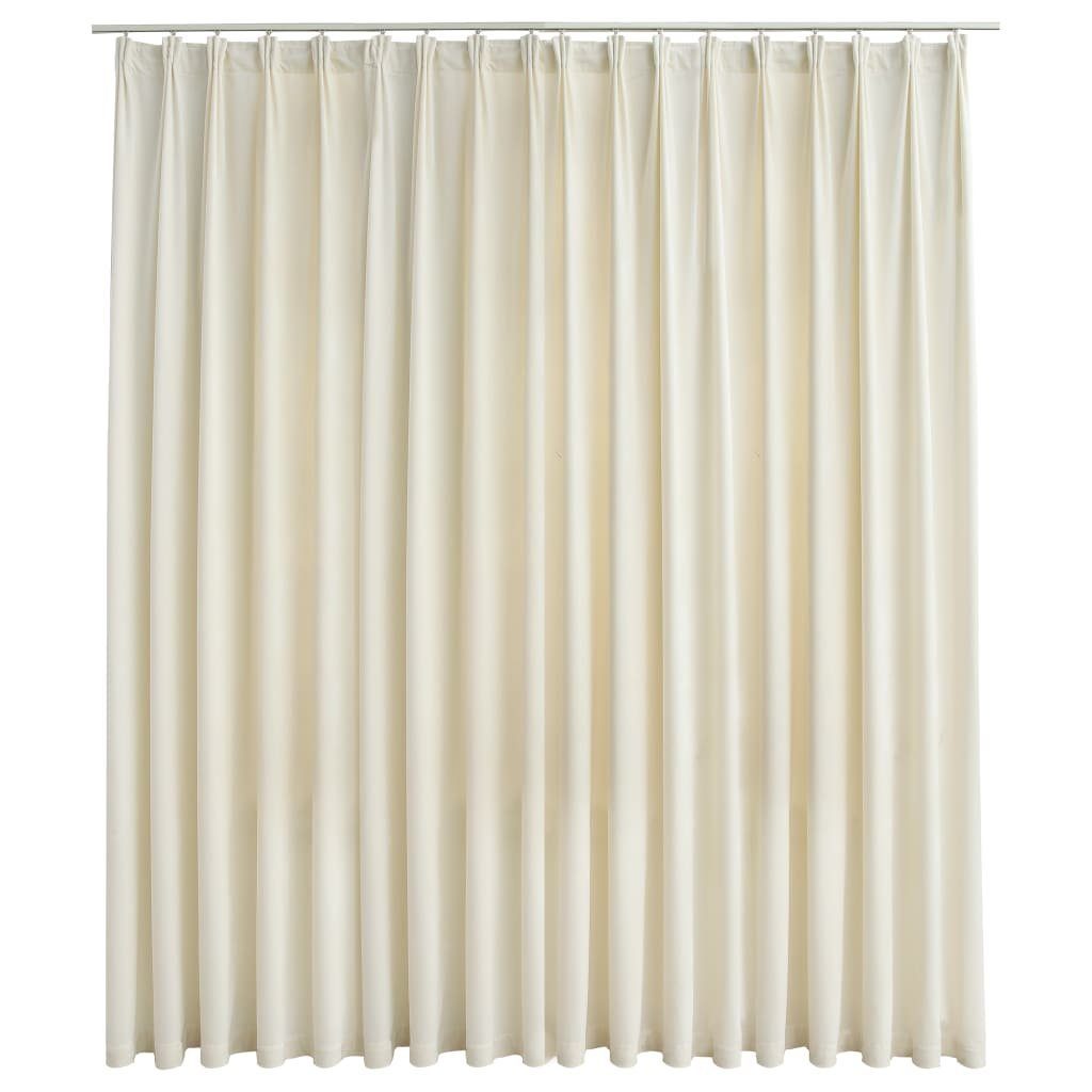 Vorhang Verdunkelungsvorhang mit Haken Samt Creme 290 x 245 cm, vidaXL, (1  St)