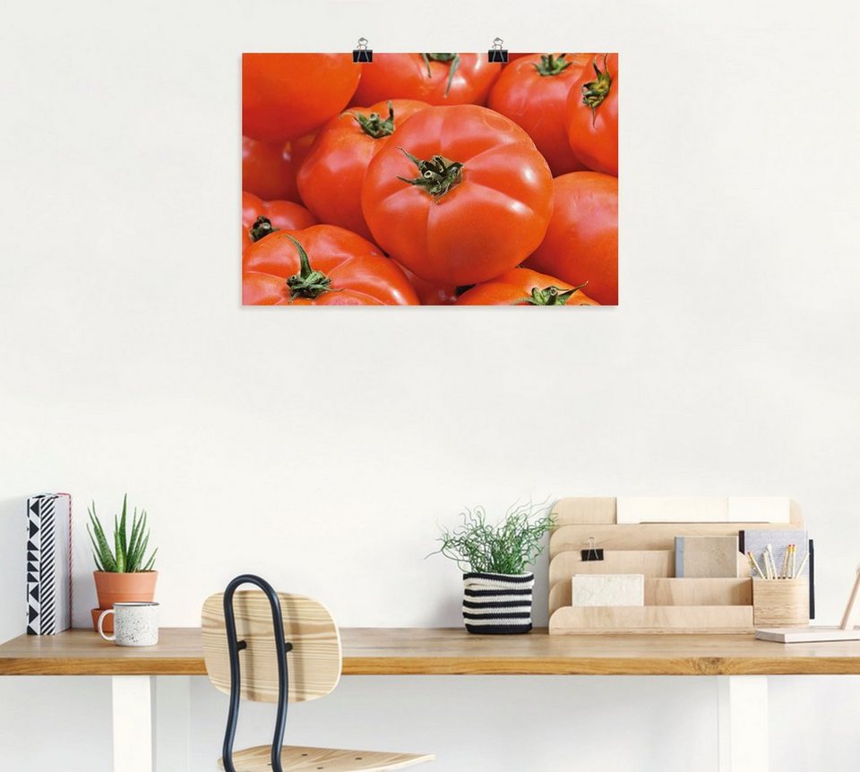 Artland Wandbild Frische Rote Tomaten, Lebensmittel (1 St), als Alubild,  Leinwandbild, Wandaufkleber oder Poster in versch. Größen
