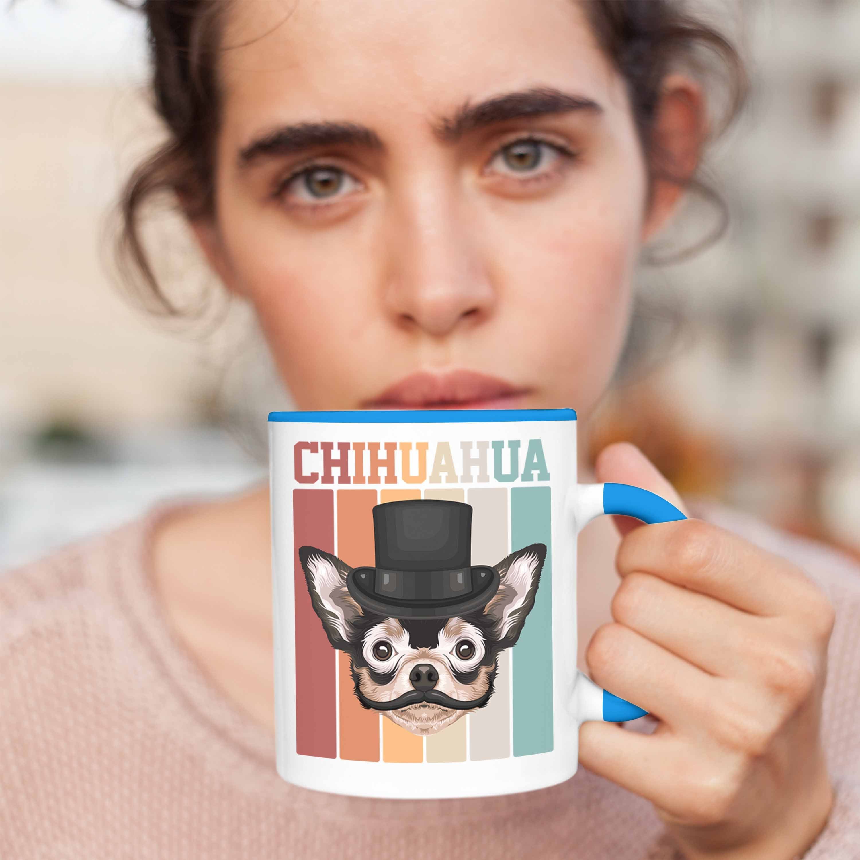 Spruch Besitzer Blau Chihuahua Geschenk Tasse Geschenkidee Tasse V Lustiger Trendation Retro