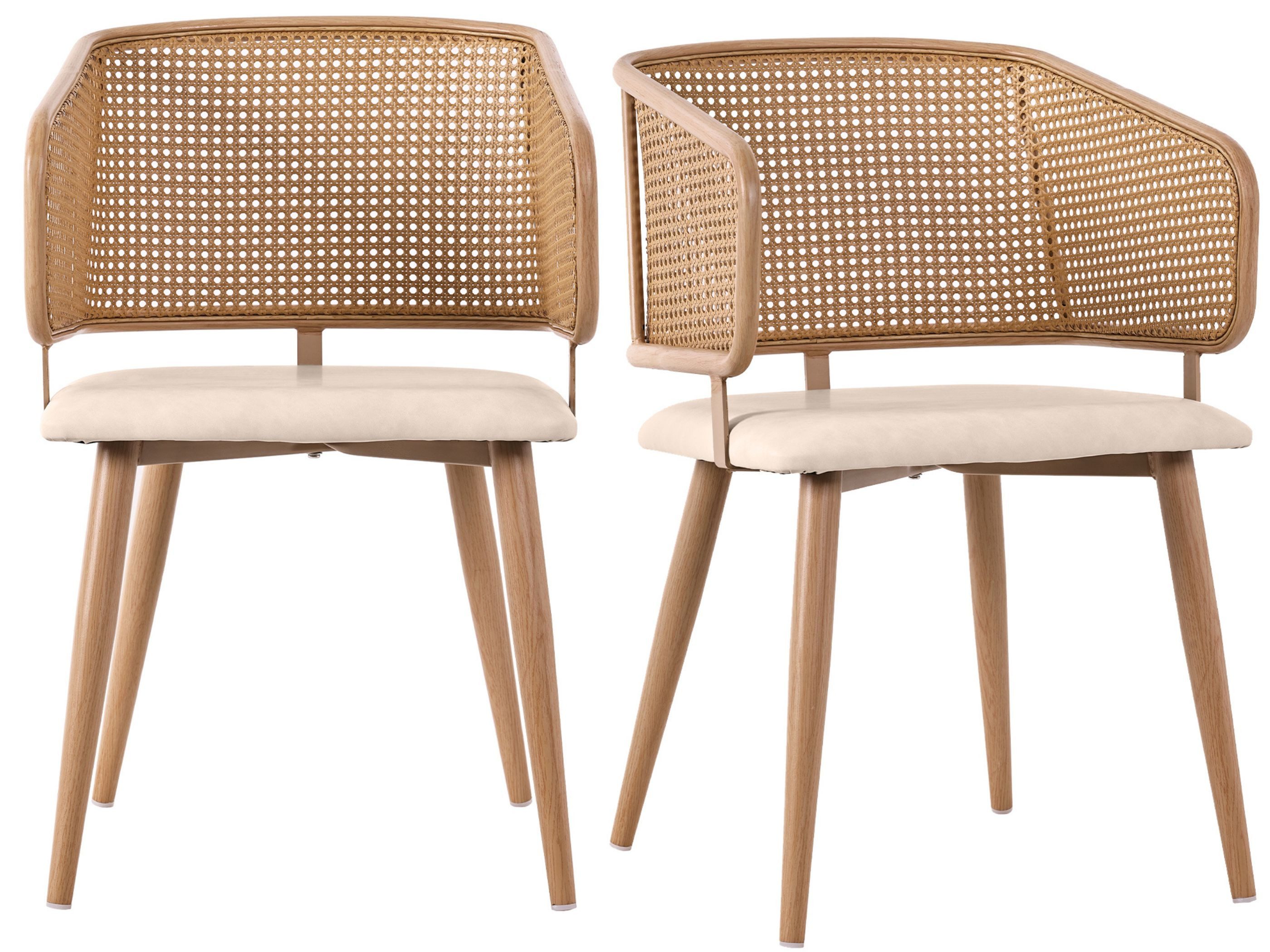 SeedWave Esszimmerstuhl Ergonomische Rattan-Diningstühle mit Armlehnen, günstig online kaufen