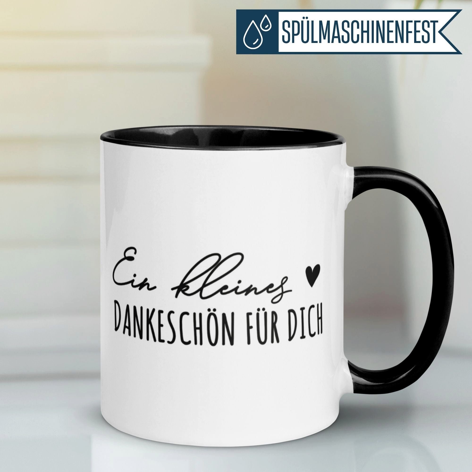 Momentals Tasse Danke – „Ein kleines Dankeschön für dich“ – Dankeschön Geschenke, Gratis Versand · Links-&Rechtshänder · Spülmaschinenfest