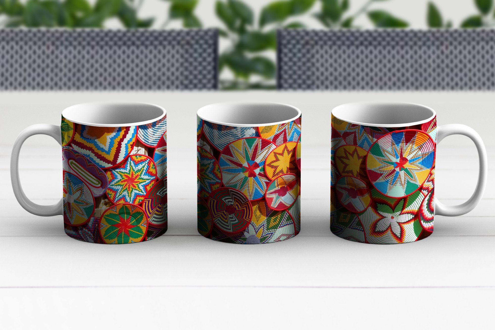 MuchoWow Tasse Kreis - Teetasse, Becher, Teetasse, Farben, Geschenk Keramik, Muster - Kaffeetassen