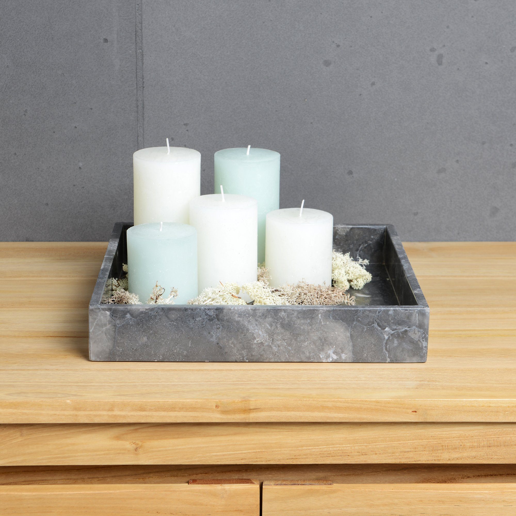 wohnfreuden Dekotablett Marmor Tablett 30 cm grau quadratisch, 33000 günstig online kaufen