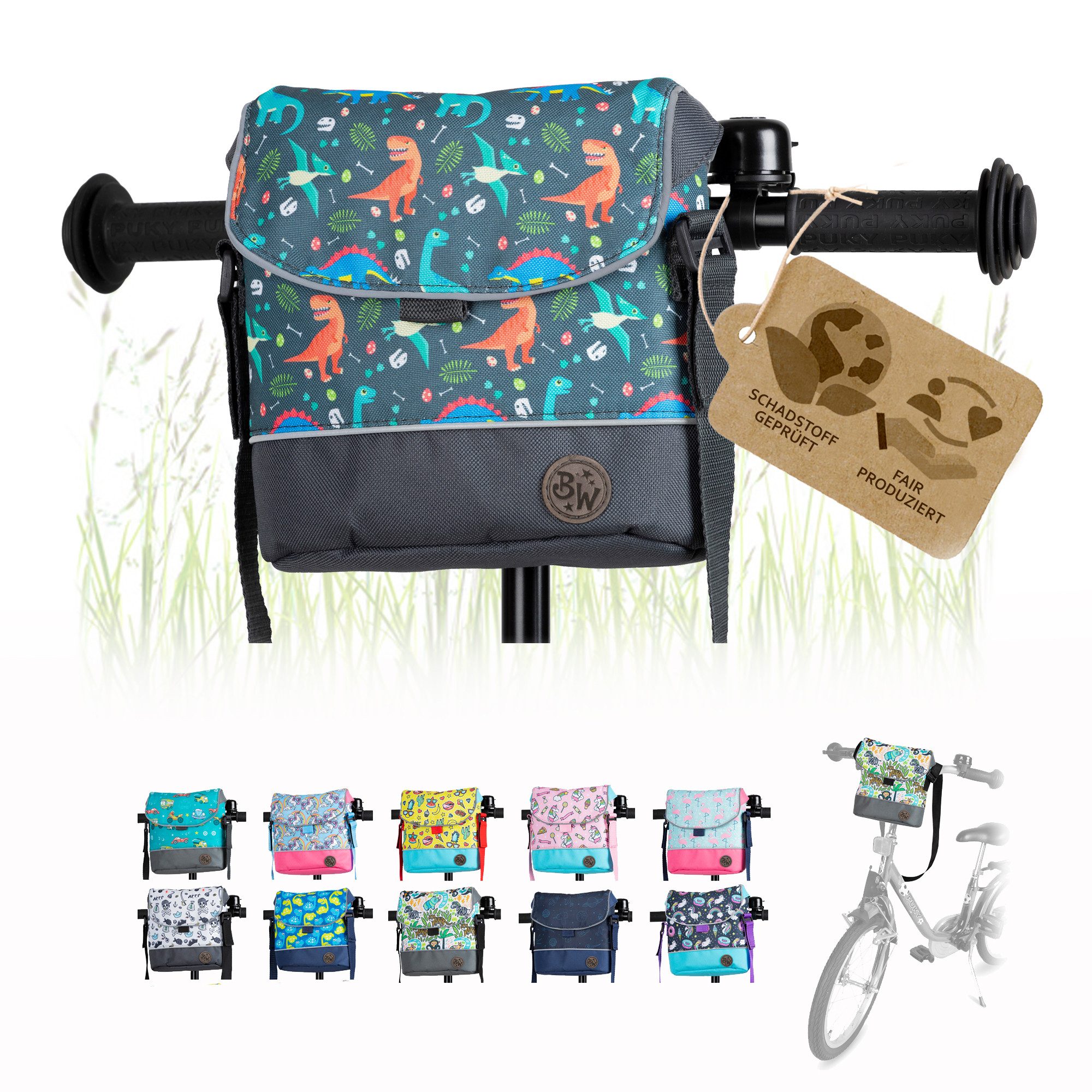 BambiniWelt by Rafael K. Lenkertasche Lenkertasche Tasche kompatibel mit Puky Woom Laufrad Roller Fahrrad