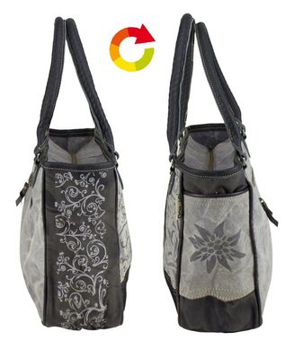 Domelo Handtasche Trachtentasche Dirndltasche Handtasche aus Canvas/ Leder., Aus recycelten Materialien kombiniert mit Leder