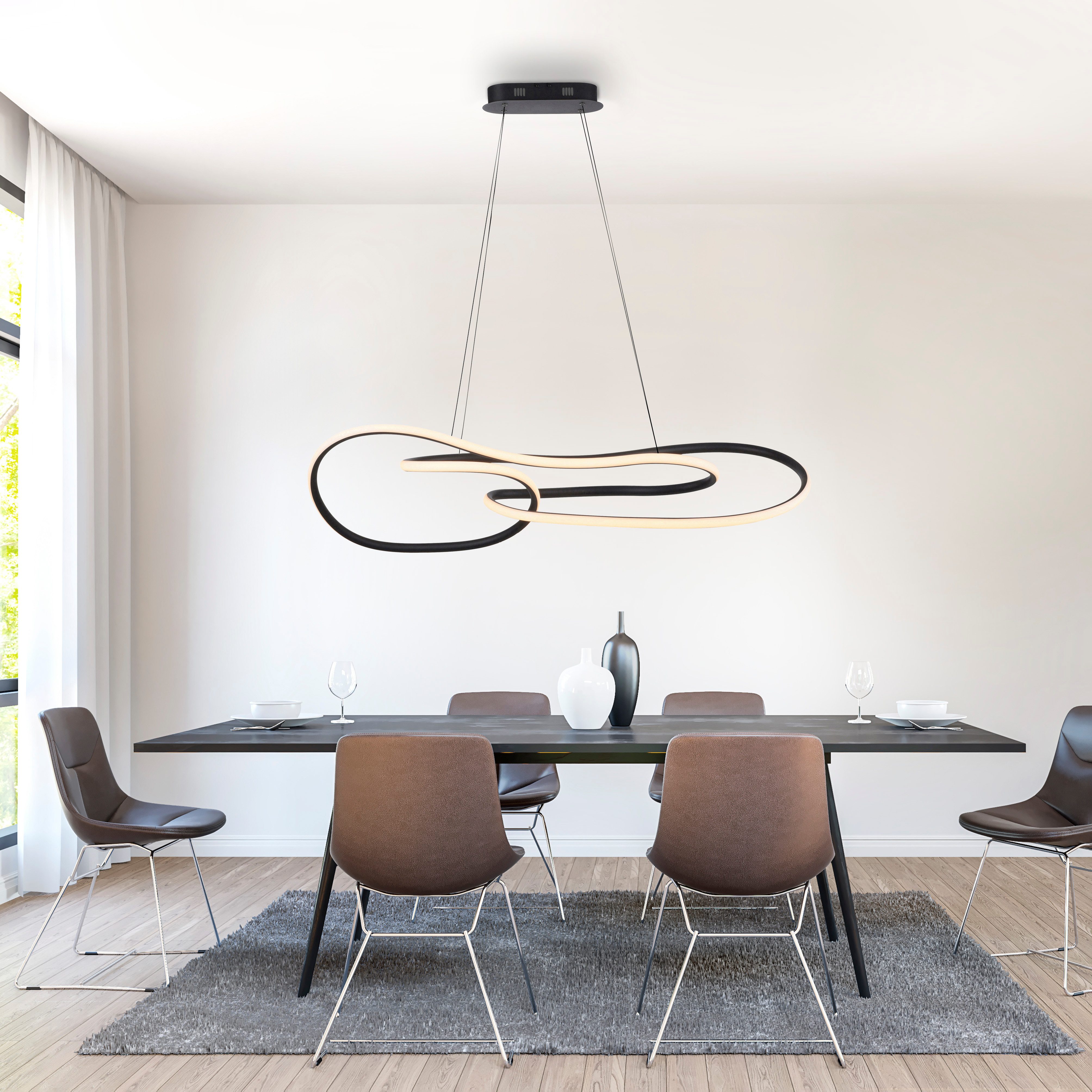 Paul Neuhaus LED Pendelleuchte TWIST, Memoryfunktion, LED fest integriert, Warmweiß, Stufenlos dimmbar über Lichtschalter, Memoryfunktion, Höhenverstellbar