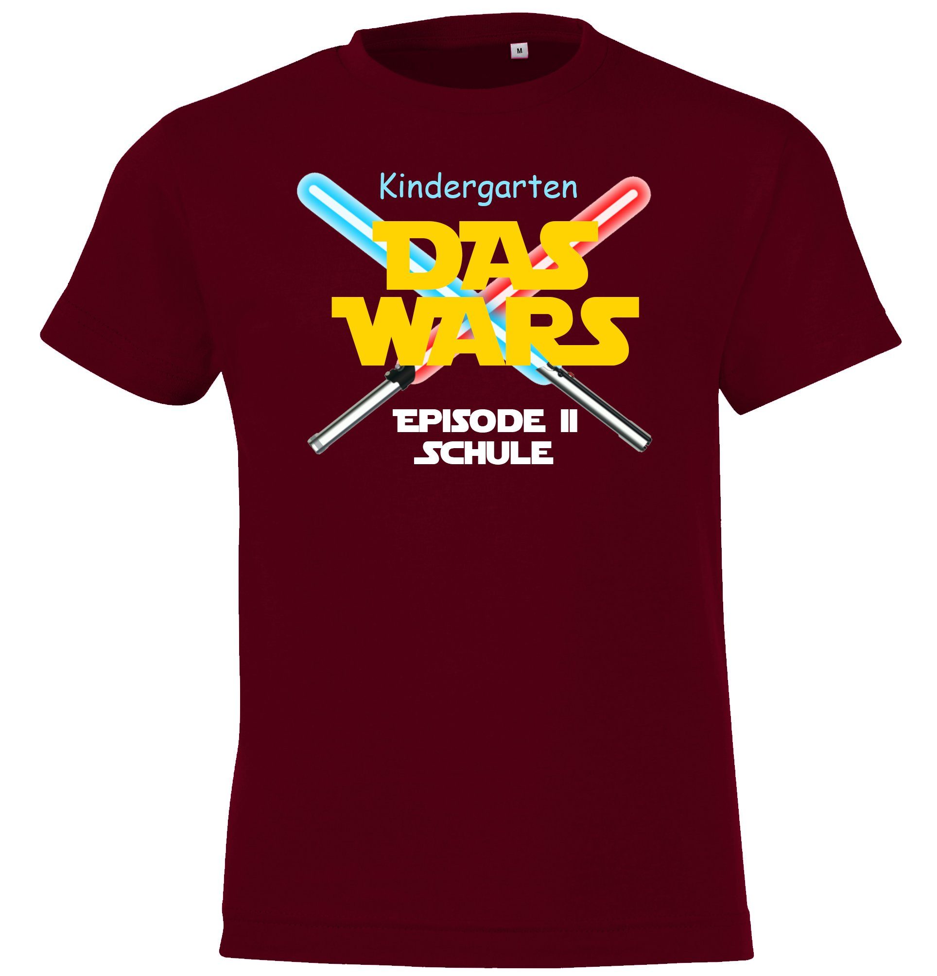 Youth Designz T-Shirt Kindergarten Das lustigem Einschulungs Kinder mit Shirt Wars Burgund Motiv