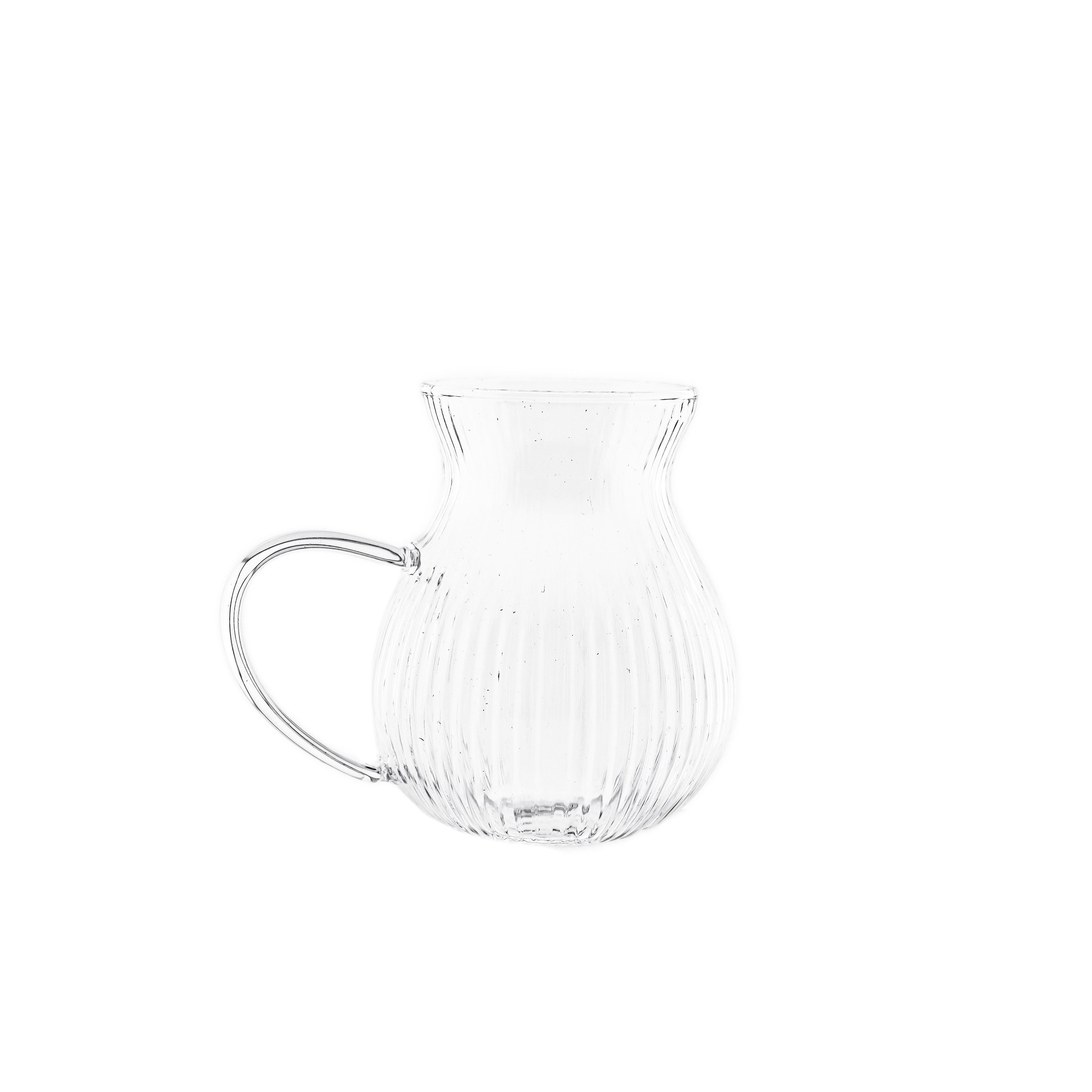 Mulex Teeglas Style Teegläser mit Henkel - 6-teiliges Set, Relief-Design, 200 ml, 6-tlg., Glas – Bild 2 von 4
