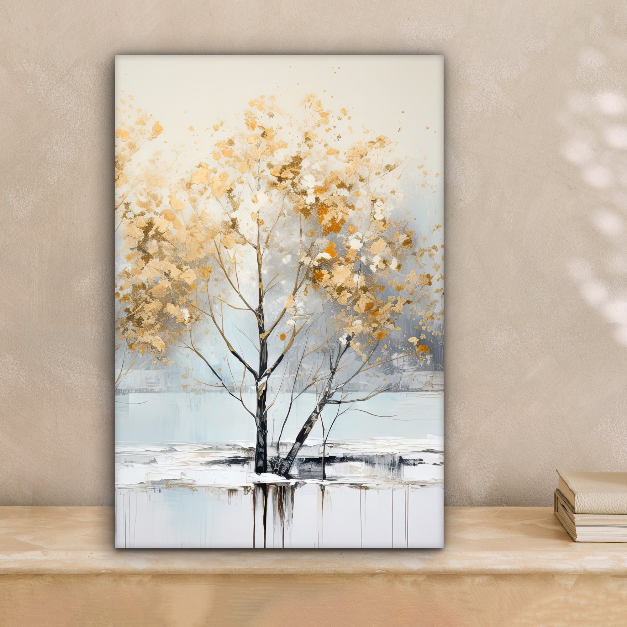 OneMillionCanvasses® Leinwandbild Winter - Bäume - Natur - Acryl - Kunst, F günstig online kaufen