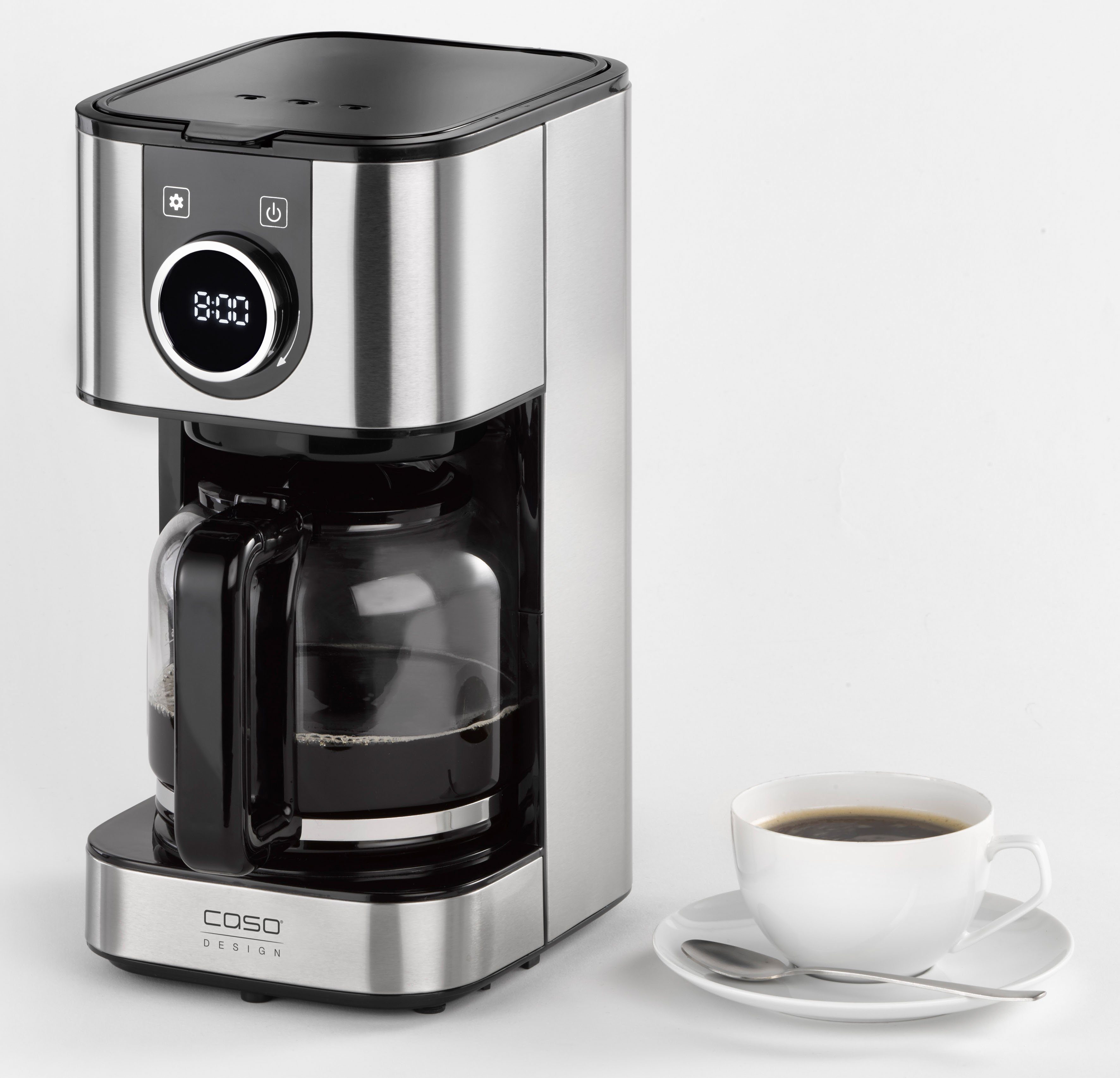 Kaffeemaschine Filterkaffeemaschine Selection schwarz/silber Design - Caso C12 -