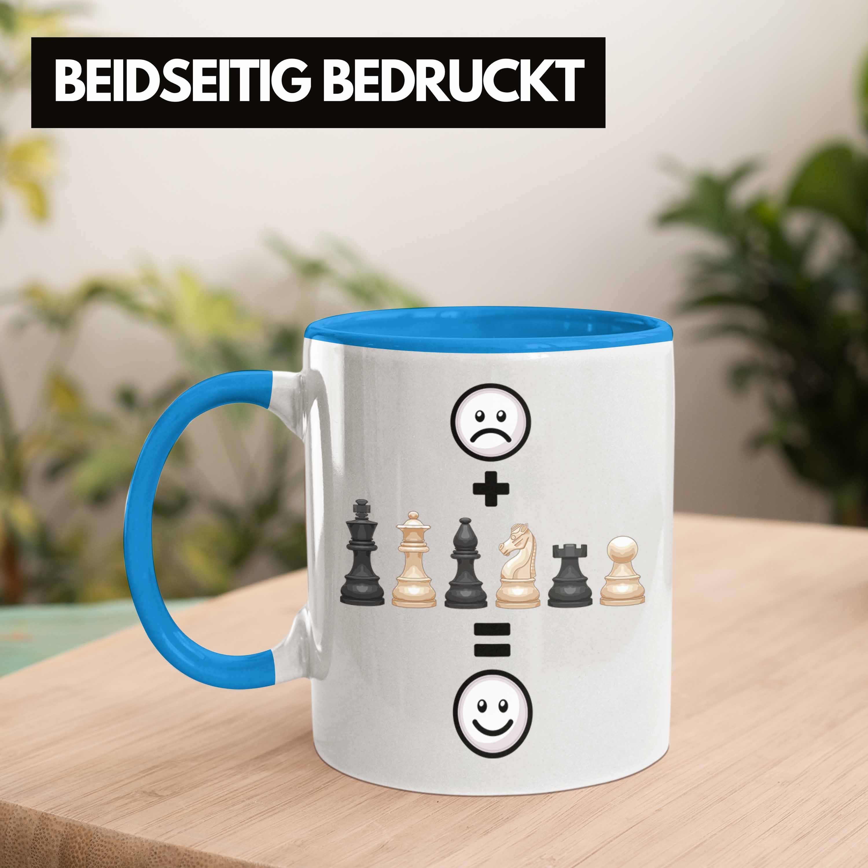 Schach Blau Lustige Schach-Spieler Tasse für Trendation Geburtstag Geschenk Tasse Geschenkid