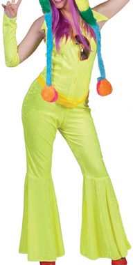 Das Kostümland Kostüm Disco Anzug Neon Gelb - Hippie Kostüm für Damen