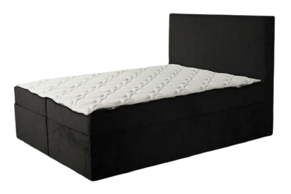 JVmoebel Boxspringbett Doppelbett Schlafzimmer Bett 180cm Matratze Schwarz moderner Stil Holz (1-St., Bett), Made in Europa