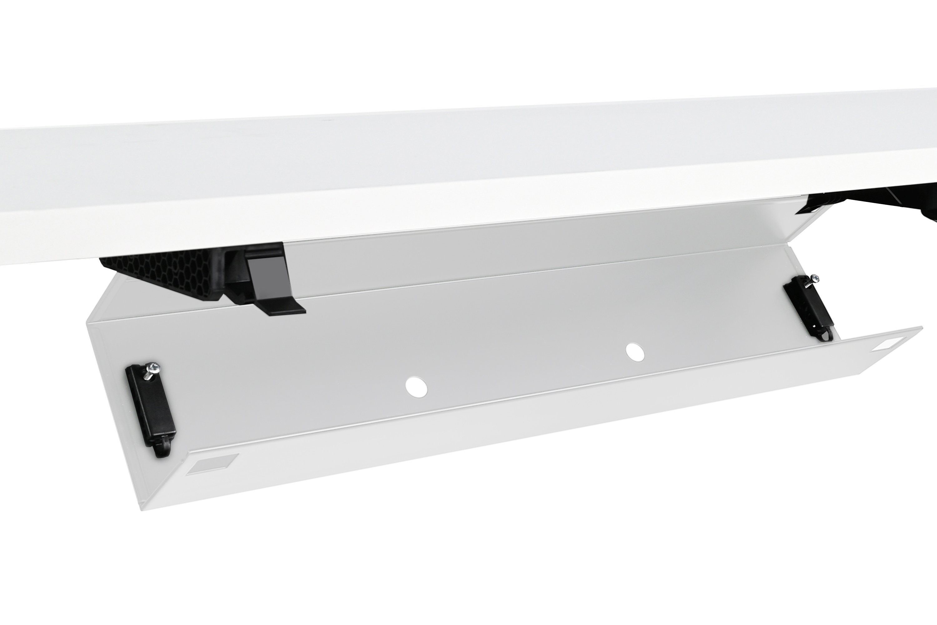 boho office® Kabelkanal, Kabelwanne 57 cm in weiß, beidseitig klappbar mit viel Stauraum