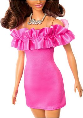 Barbie Anziehpuppe Fashionistas, pinkfarbenes Kleid mit Rüschenärmeln