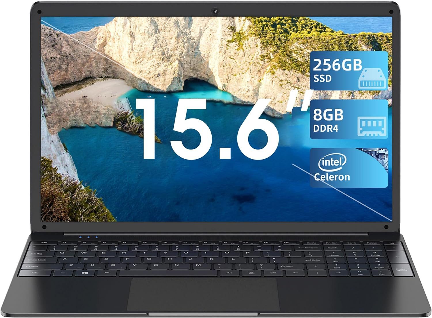 SGIN Leistungsstarke Konfiguration Notebook (Intel Celeron N4000, 256 GB SSD, 8GB RAM,Energiesparend, meistert komplexe Aufgaben, MicroSD-Steckplatz)