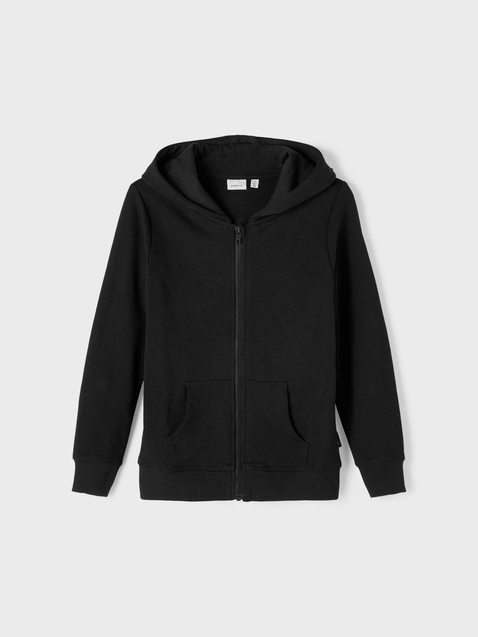 Name It Kapuzensweatjacke NKMNESWEAT – Sweatjacke mit Kängurutasche unifarben, casual, regular fit, Sweatware, Rundhals