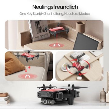 DEERC D20 Mini Drohne für Kinder mit Kamera, Faltbar RC Quadcopter Drohne (720P, mit 2 Akkus Lange Flugzeit, Tap-Fly, One Key Start, Headless Modus)