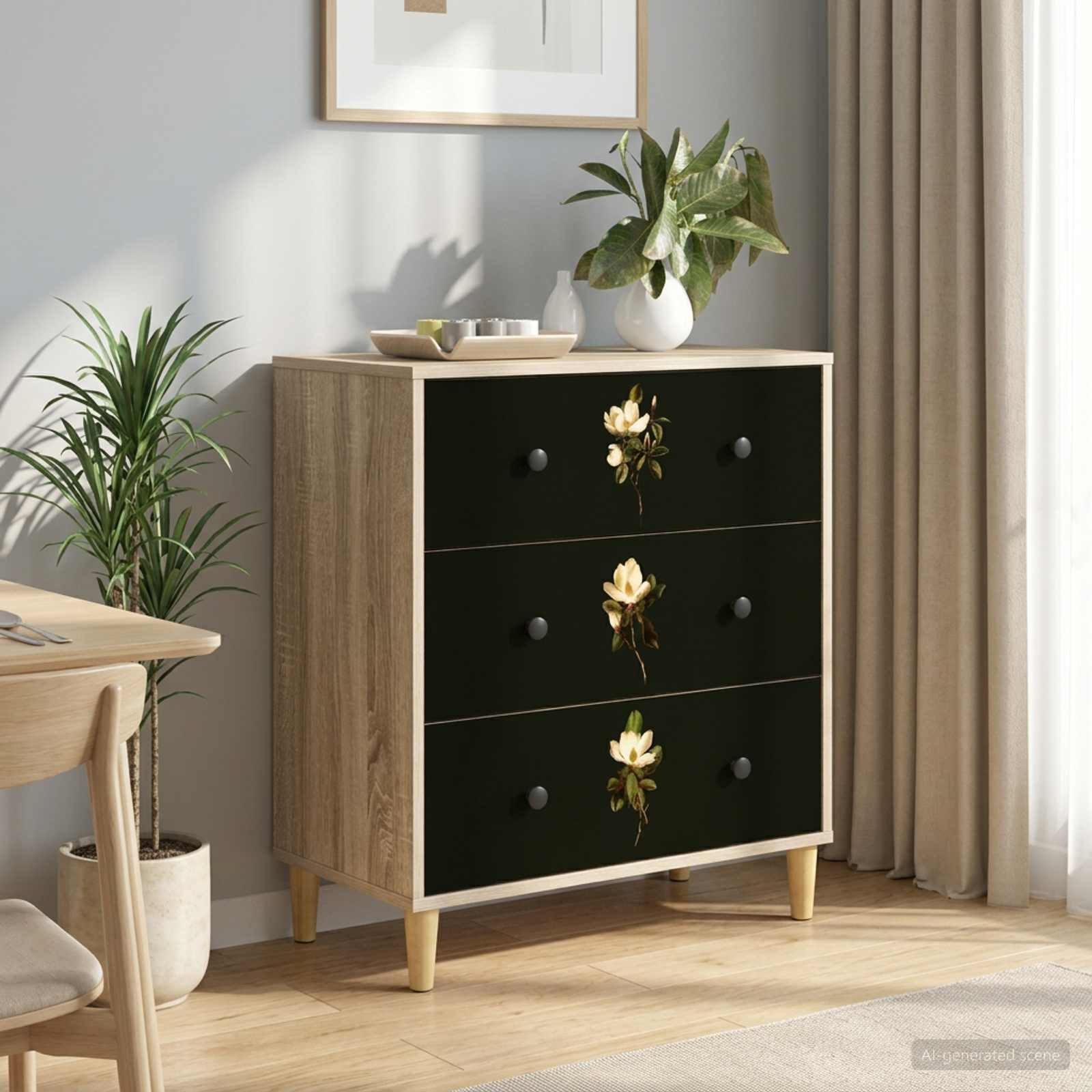 vidaXL Kommode 66 x 36,5 x 75 cm Kommode Schubladenschrank Sideboard BREMEN Magnolien