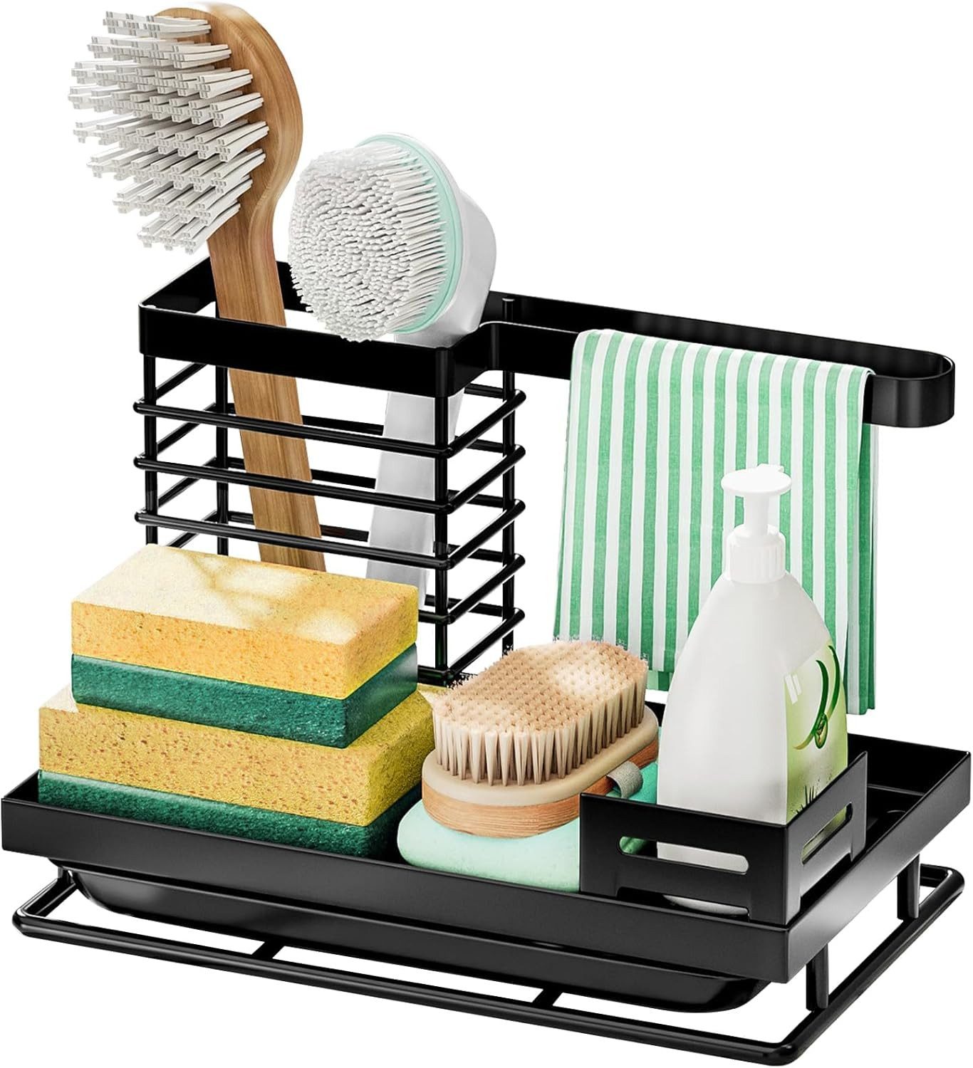 Refined Living Органайзер для тортов-Set Spülbecken Organizer Küchen, Spüllappenhalter mit Abflusspfanne, (Schwammhalter, Spülmittel Halterung Küche, Waschbecken Abwasch Organizer,Spülorganizer Spüle Ablage, Große Speicherkapazität, 1-tlg., Spülbürstenhalter, Praktische Küche Хранилища, mit Hängeschiene), Rostschutz, Platzsparend, für Küche, Badezimmer, Vielseitige Nutzung