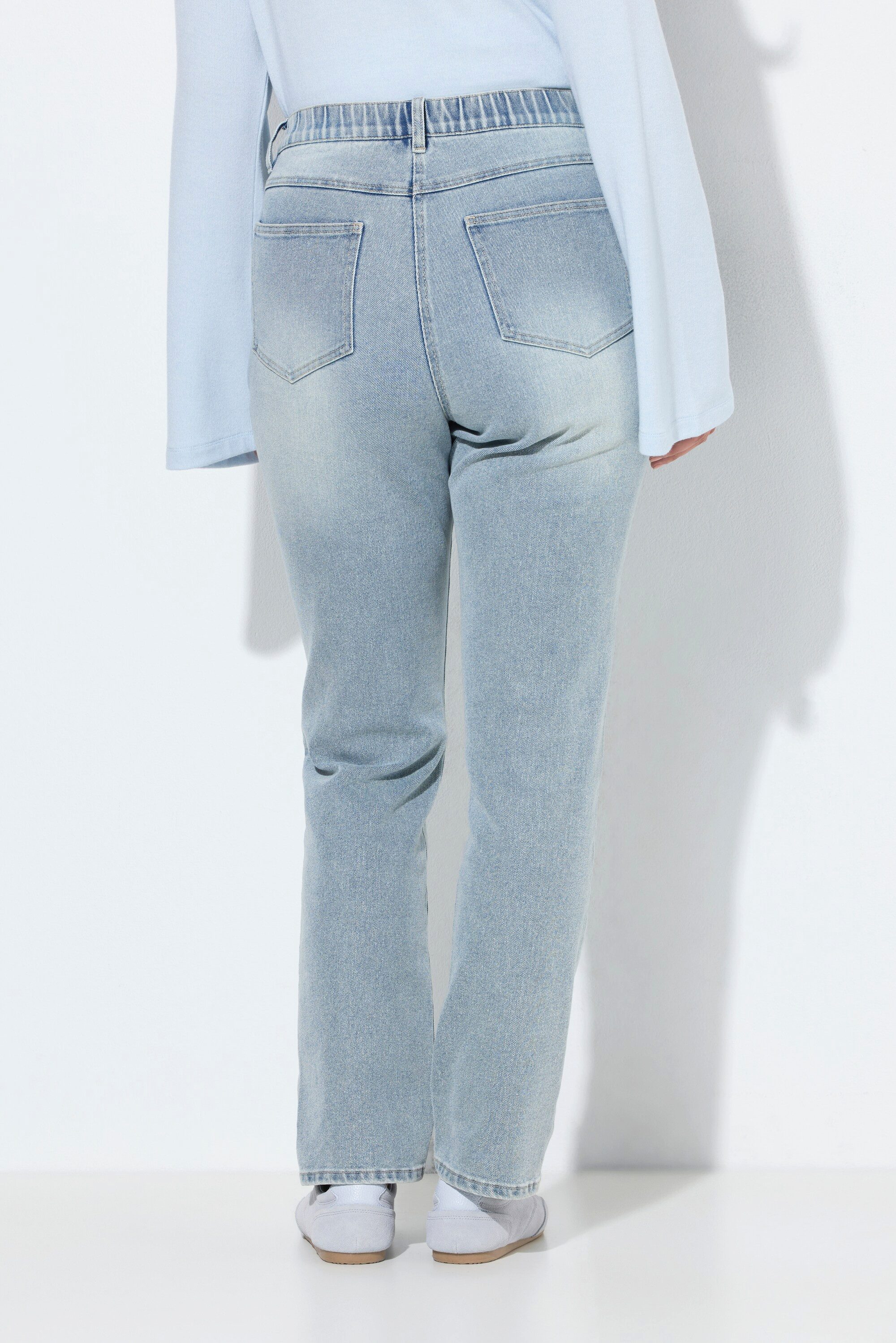 Ulla Popken Regular-fit-Jeans Jeans Sammy weites Bein Ziersteine Destroy-Effekt – Bild 3 von 4
