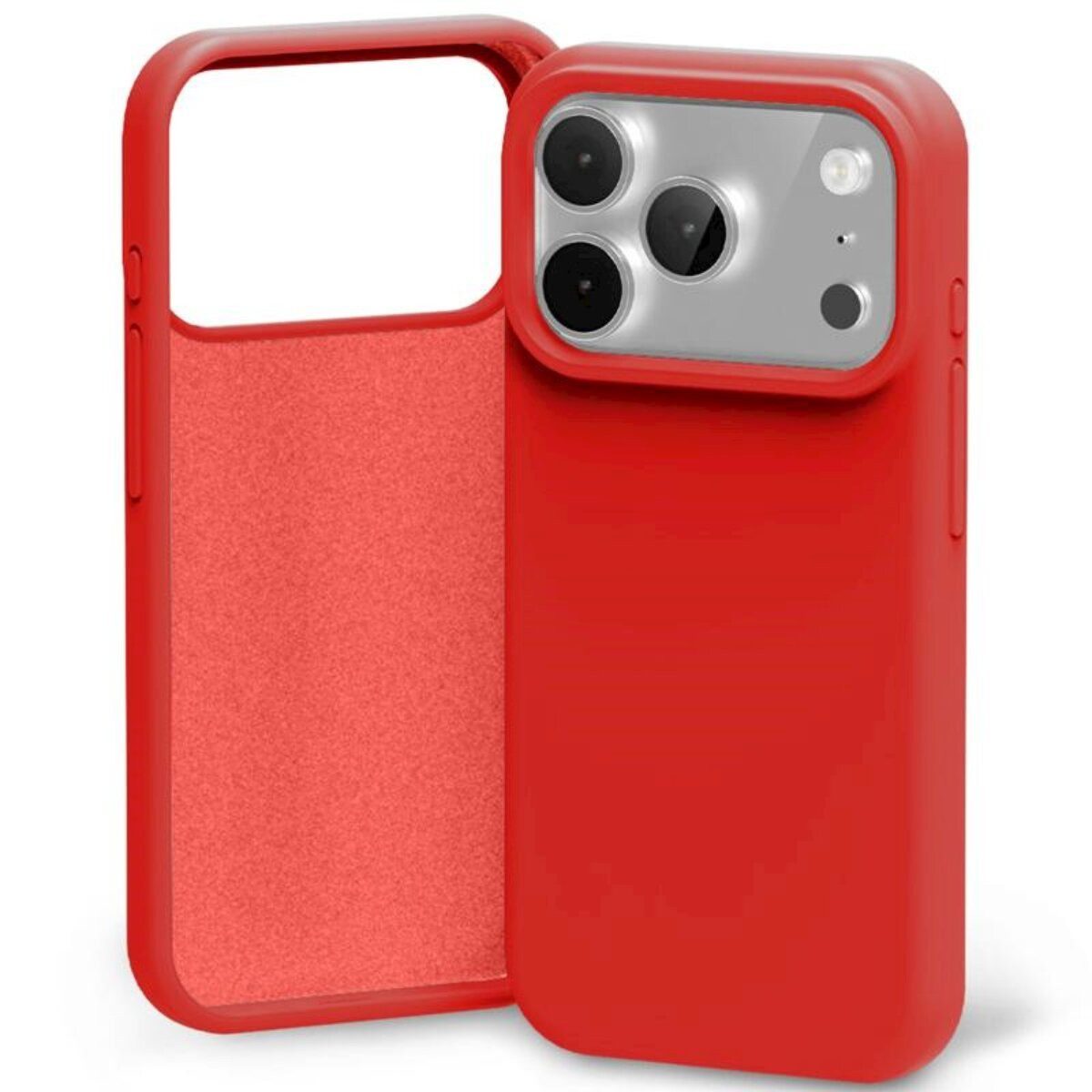 Mercury Handyhülle Silikon Kompatibel mit iPhone 18 Pro / 17 Pro Rot 6,3, Mikrofaserfutter und matte griffige Oberfläche