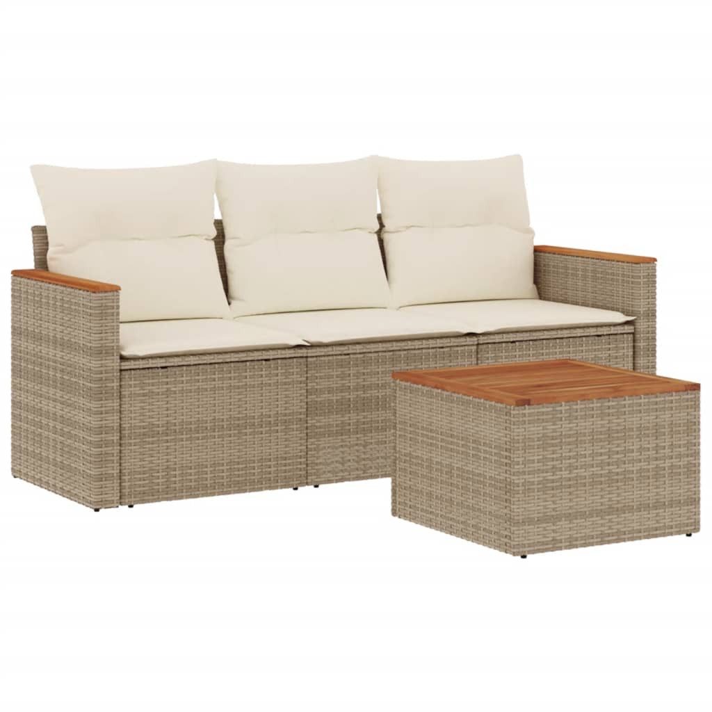 vidaXL Gartenlounge-Set 4-tlg. Garten-Sofagarnitur mit Kissen günstig online kaufen