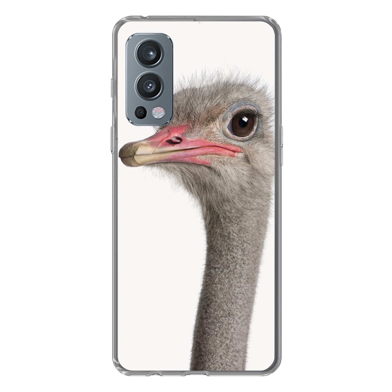 MuchoWow Handyhülle für OnePlus Nord 2 5G Strauß - Tiere - Kinder - Jungen - Mädchen - Vog, Phone Case, Silikon, Schutzhülle Dünn