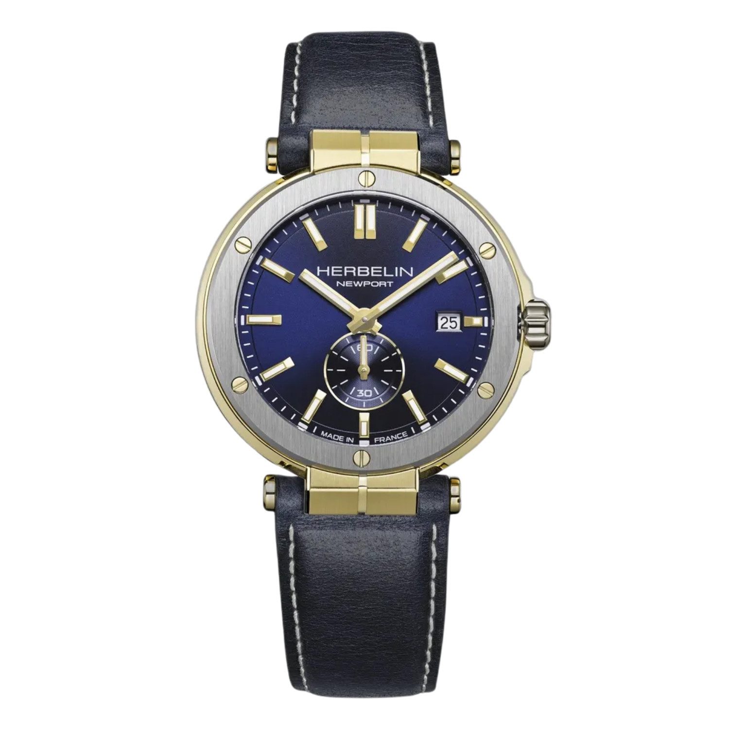 Michel Herbelin Quarzuhr Michel Herbelin Uhr Herren Newport 18389T1N35 Edelstahl, Leder, (1-tlg)