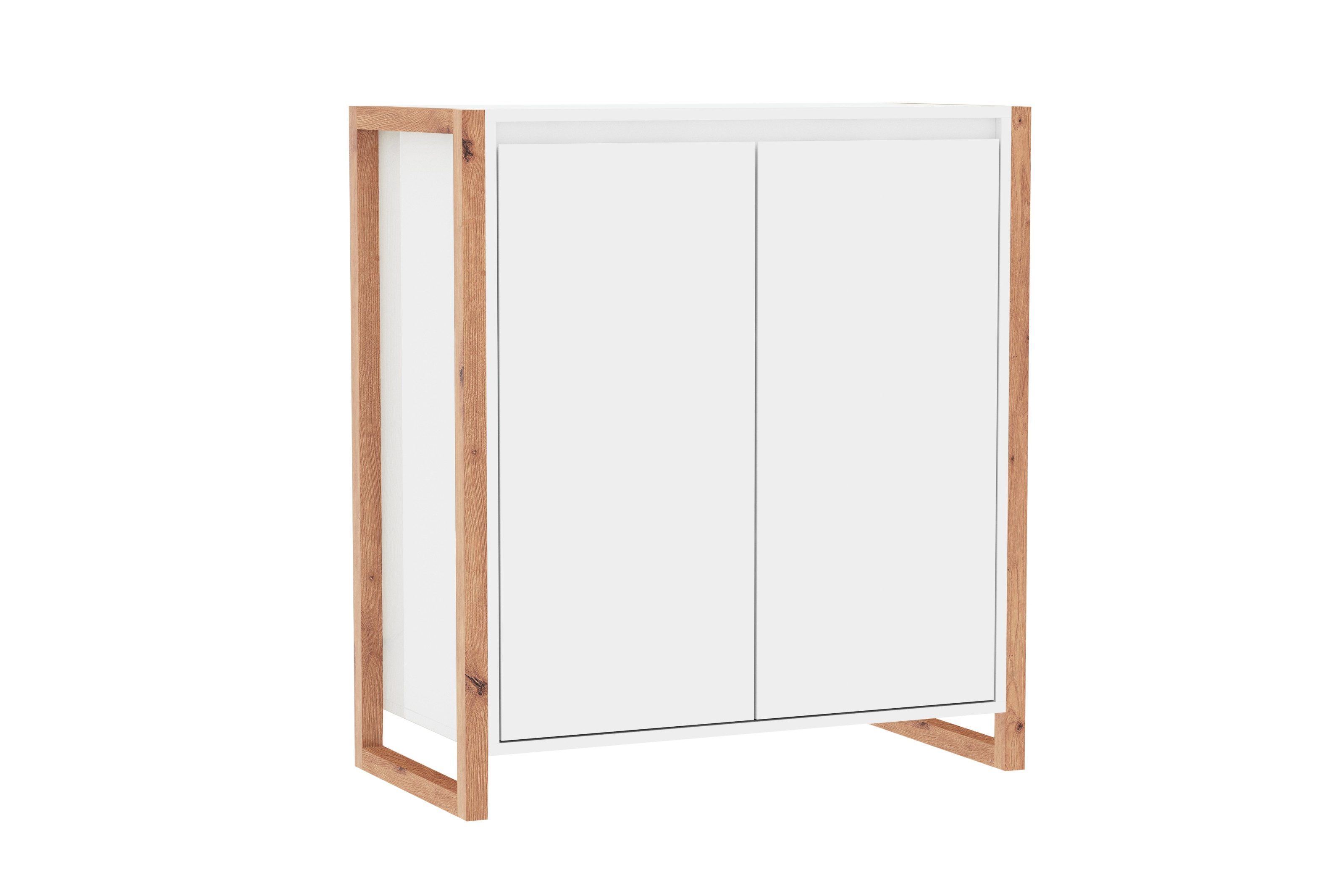 freiraum Kommode Denver, in weiß / Dekor Artisan Oak - 80x88x40cm (BxHxT)