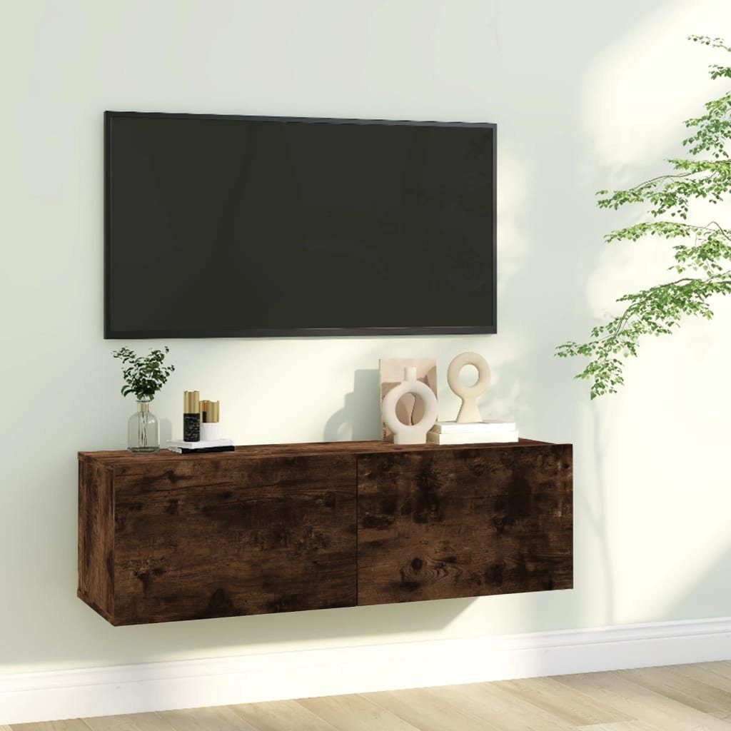 Räuchereiche 100x30x30 Holzwerkstoff TV-Wandschrank TV-Schrank cm furnicato