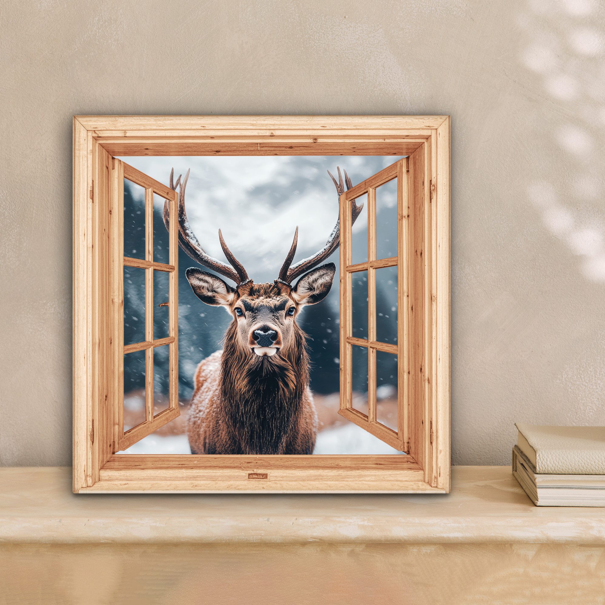 OneMillionCanvasses® Leinwandbild Durchblick - Hirsche - günstig online kaufen