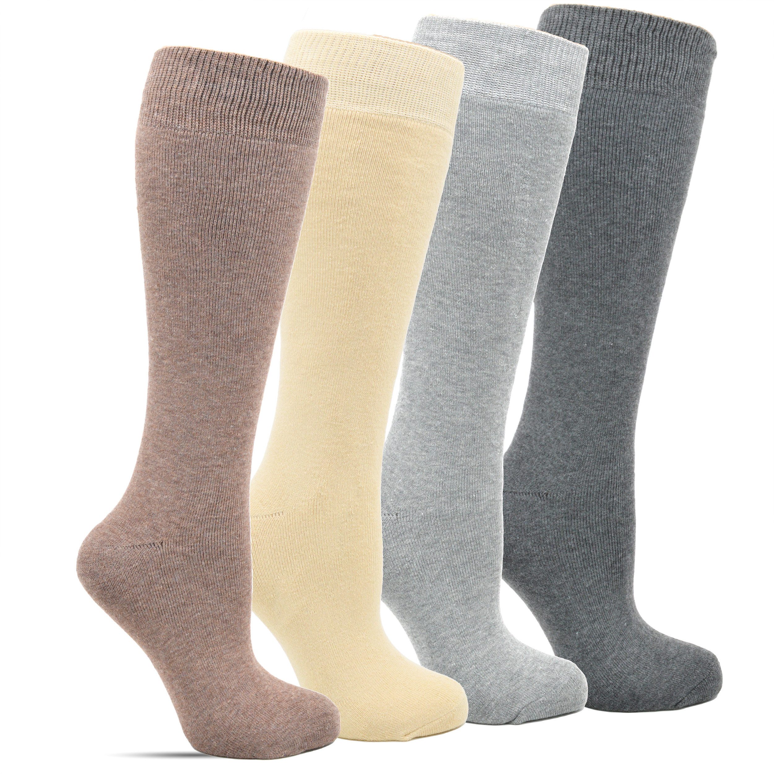Frostfighter Kniestrümpfe Damen Thermokniestrümpfe (4-Paar) Vollfrottee Innenfutter, Thermo, Winter, dicke warme Kniestrümpfe