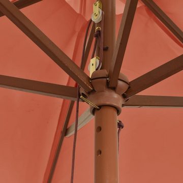 vidaXL Balkonsichtschutz Sonnenschirm mit Holzmast Terrakotta 299x240 cm