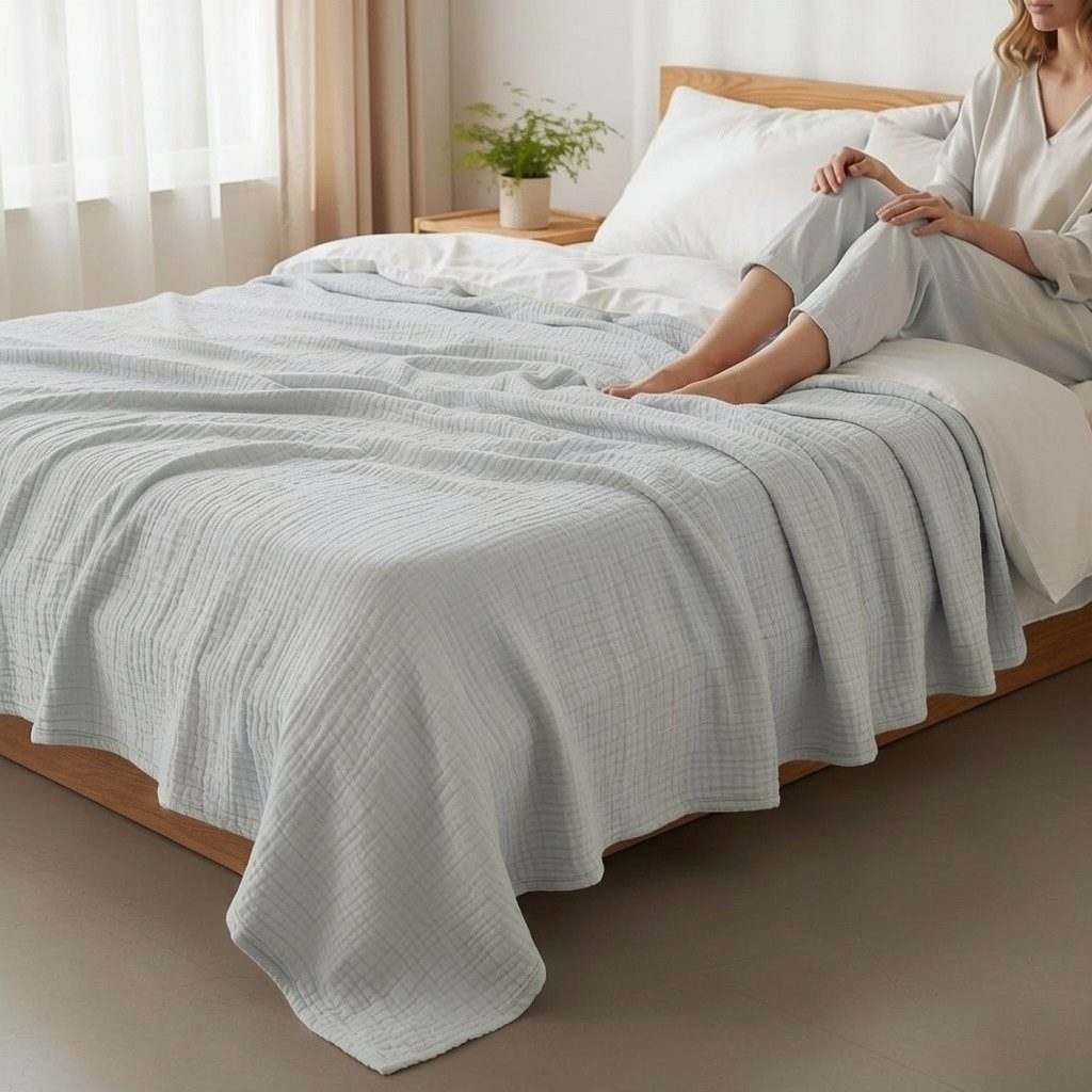 Wohndecke Musselin Decke, JASLIFE, Sommerdecke,100% Baumwolle