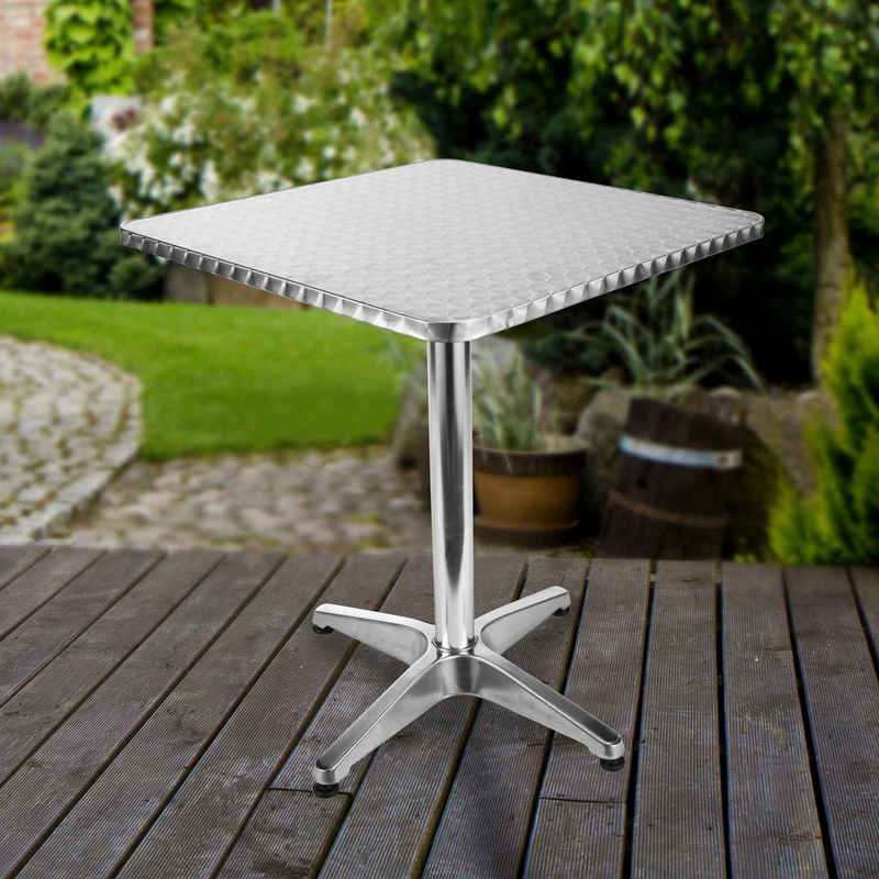 Haushalt International Bistrotisch Bistro-Tisch aus Aluminium rechteckig, Maße ca. 60 x 60 x 70 cm (1-St)
