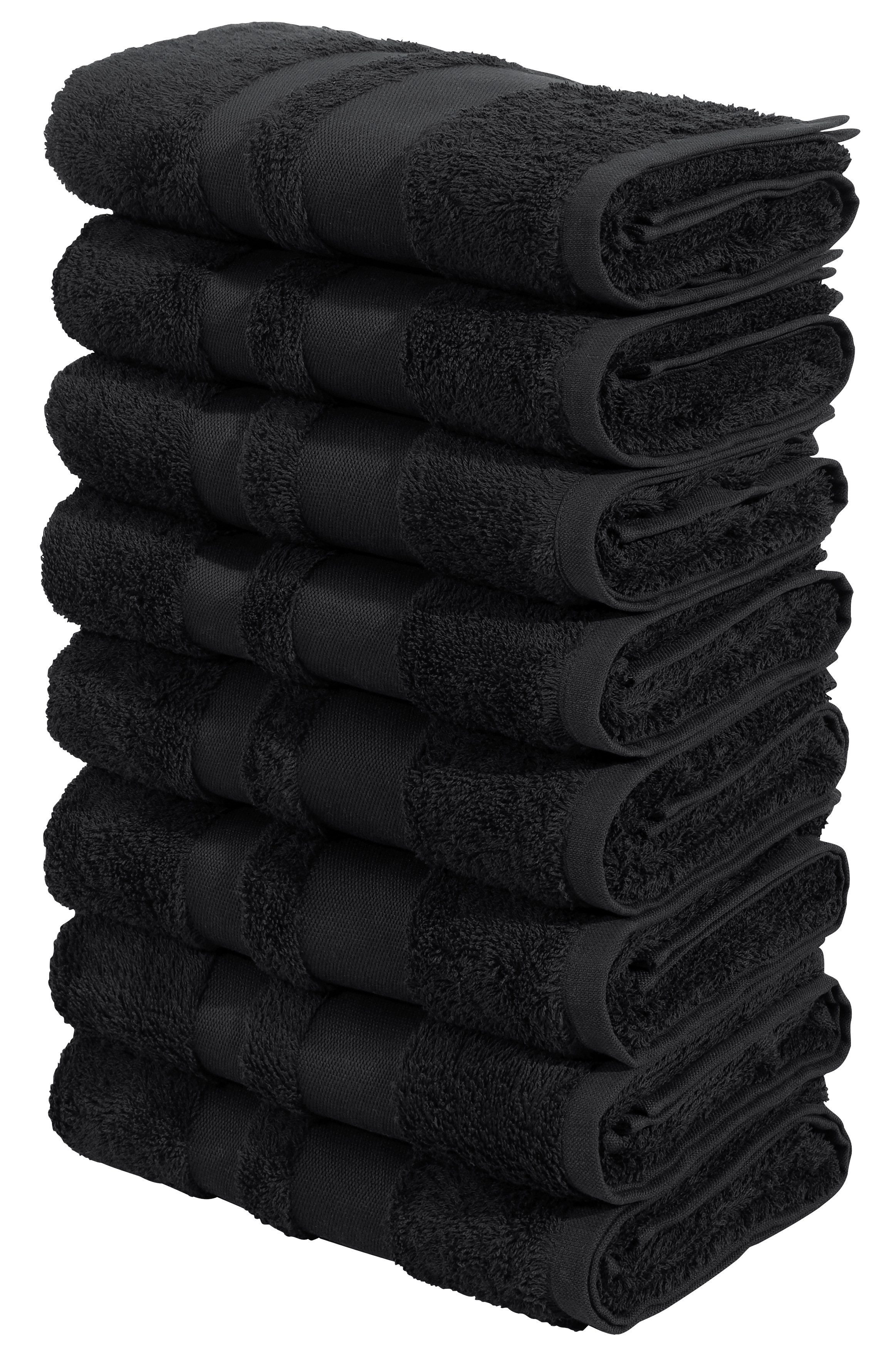 OTTO home Handtücher Vanessa, 8 Handtücher, 50x100cm, in Standard- und Premium-Qualität, Walkfrottee (Set, 8-St), Handtücher mit Bordüre, 100% Baumwolle, einfarbig, weich