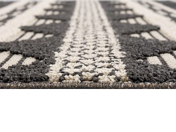 Teppich David, andas, rechteckig, Höhe: 18 mm, Wetterfest & UV-beständig, besonders flach, mit Fransen, im Boho Stil