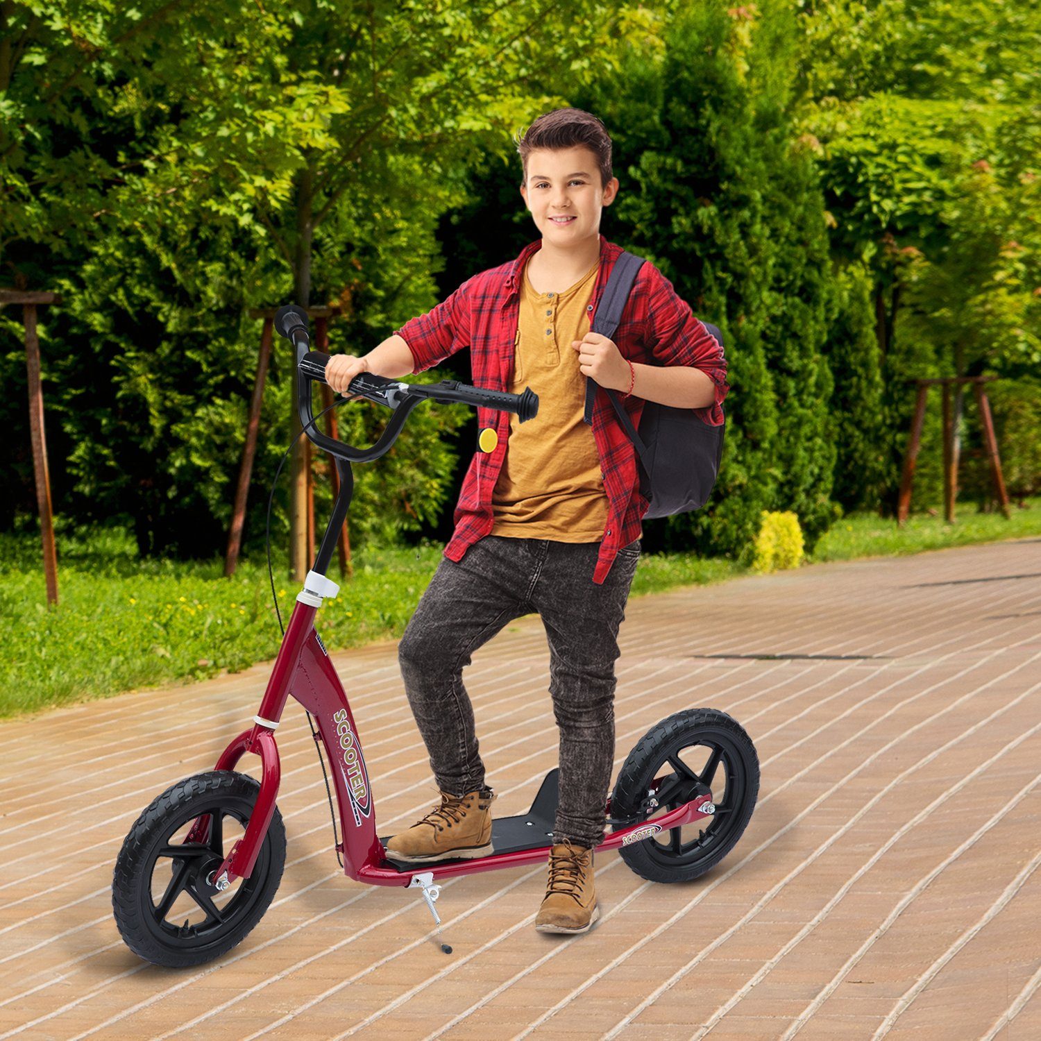 HOMCOM Scooter Kinder Cityroller höhenverstellbar, Belastbarkeit 100 kg