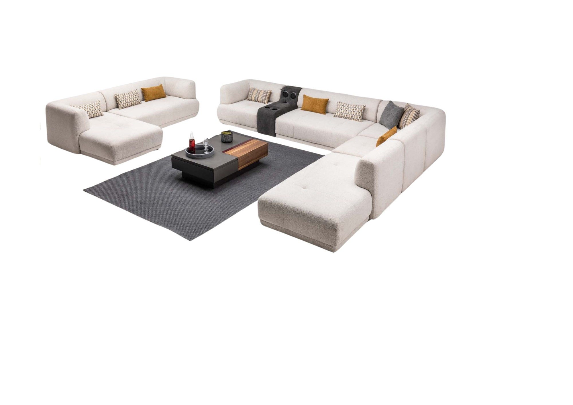 JVmoebel Ecksofa L-form Sofa-Garnitur 2-teiliges Polstersofa Wohnlandschaft Stoff, 2 Teile, Made in Europa