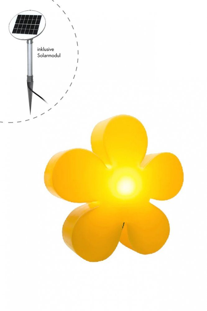 8 seasons design Dekolicht 8 seasons - Motivleuchte Shining Flower Durchmesser 60 cm gelb Solar